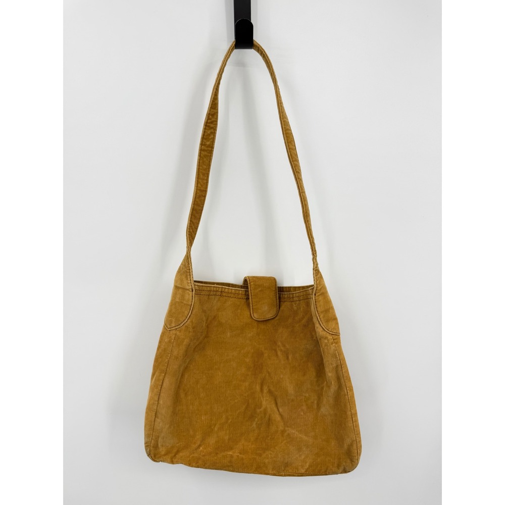 Gap Vintage 2001‎ Corduroy Shoulder Bag Womens OS Tan Camel Hobo Tote Ribbed